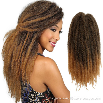 Vigorous Jumbo Crochet Braids Hair Ombre Afro Kinki Soft Synthetic Marley Braiding Hair Crochet Hair Extensions Bulk